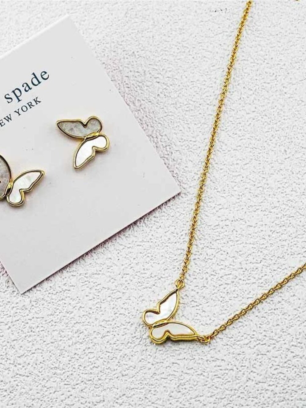 Kate Spade Butterfly Earring and Necklace Set